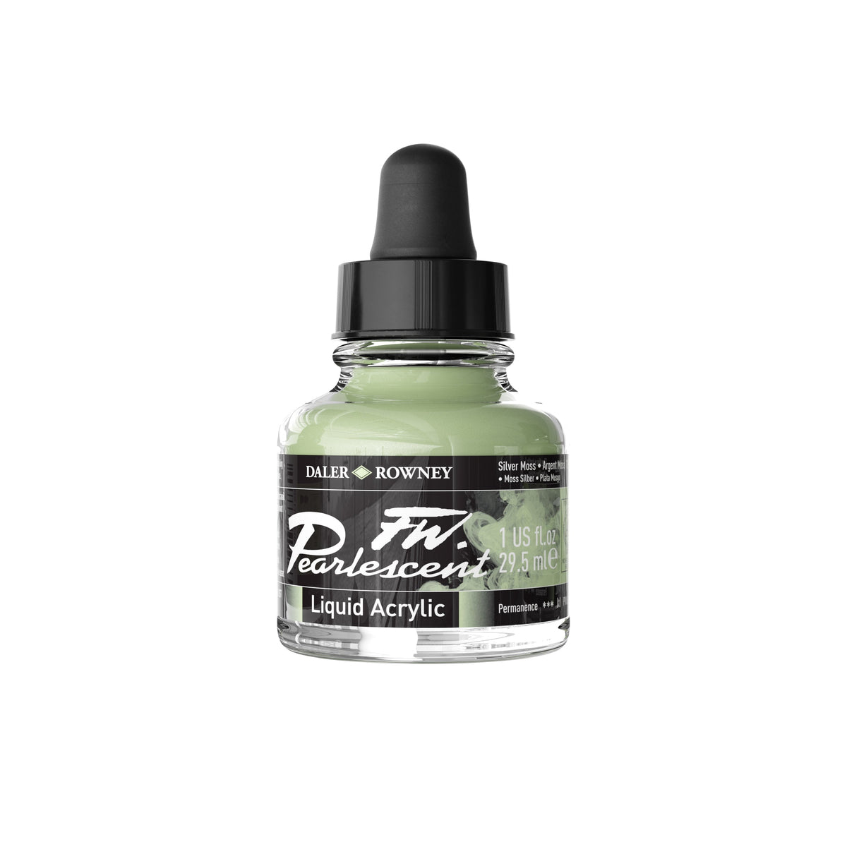 DALER ROWNEY FW biserno akrilno črnilo 29,5 ml – Srebrni mah