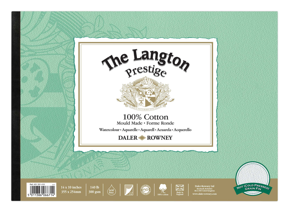 DALER ROWNEY The Langton Prestige akvarelni blok CP Natural White 300 g 12L 25,4 x 35,6 cm – CP Natural White 300 g 12L 25,4 x 35,6 cm