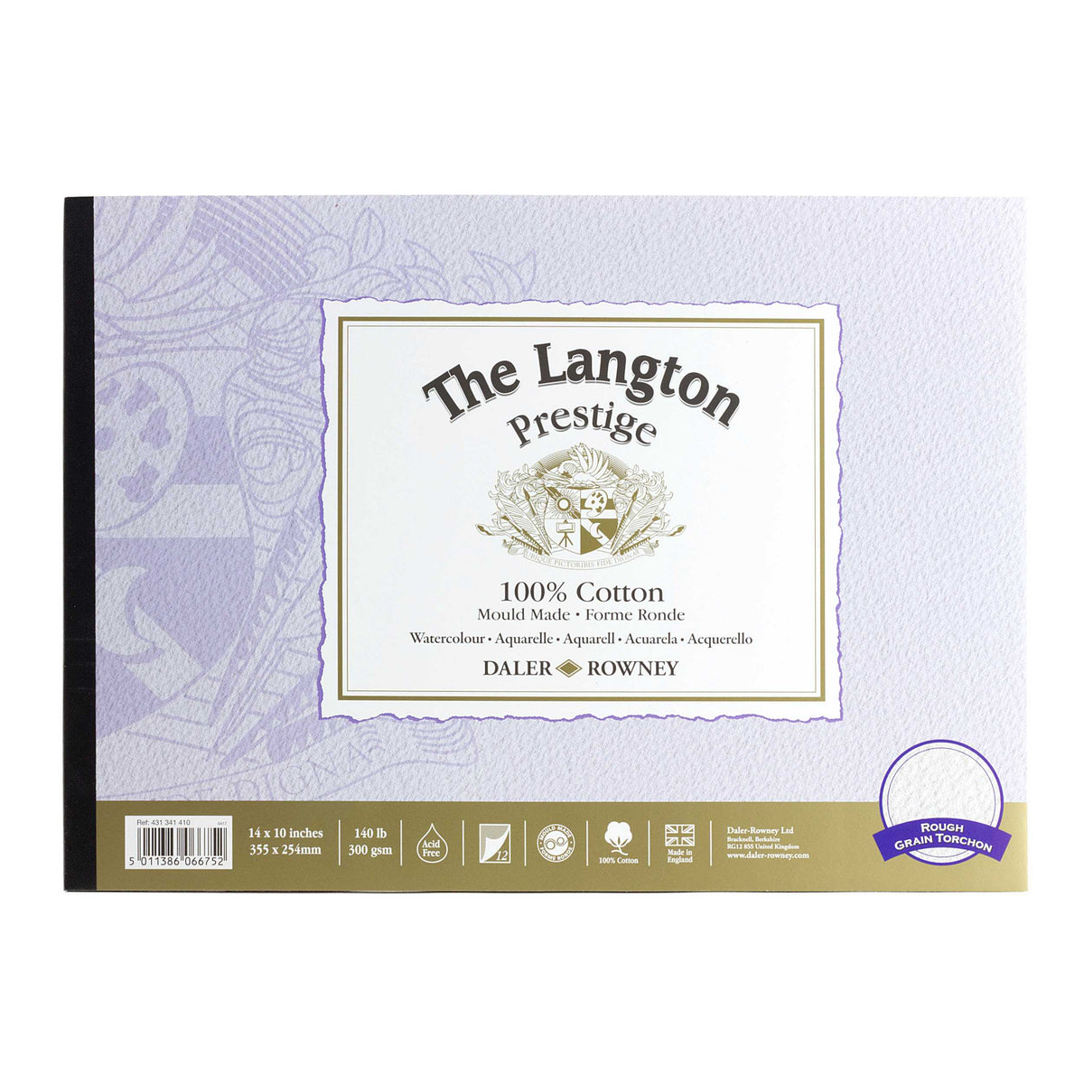 DALER ROWNEY The Langton Prestige akvarelni blok CP Natural White 300 g 12L 25,4 x 35,6 cm – R Natural White 300 g - 12 listov - 25,4 x 35,6 cm