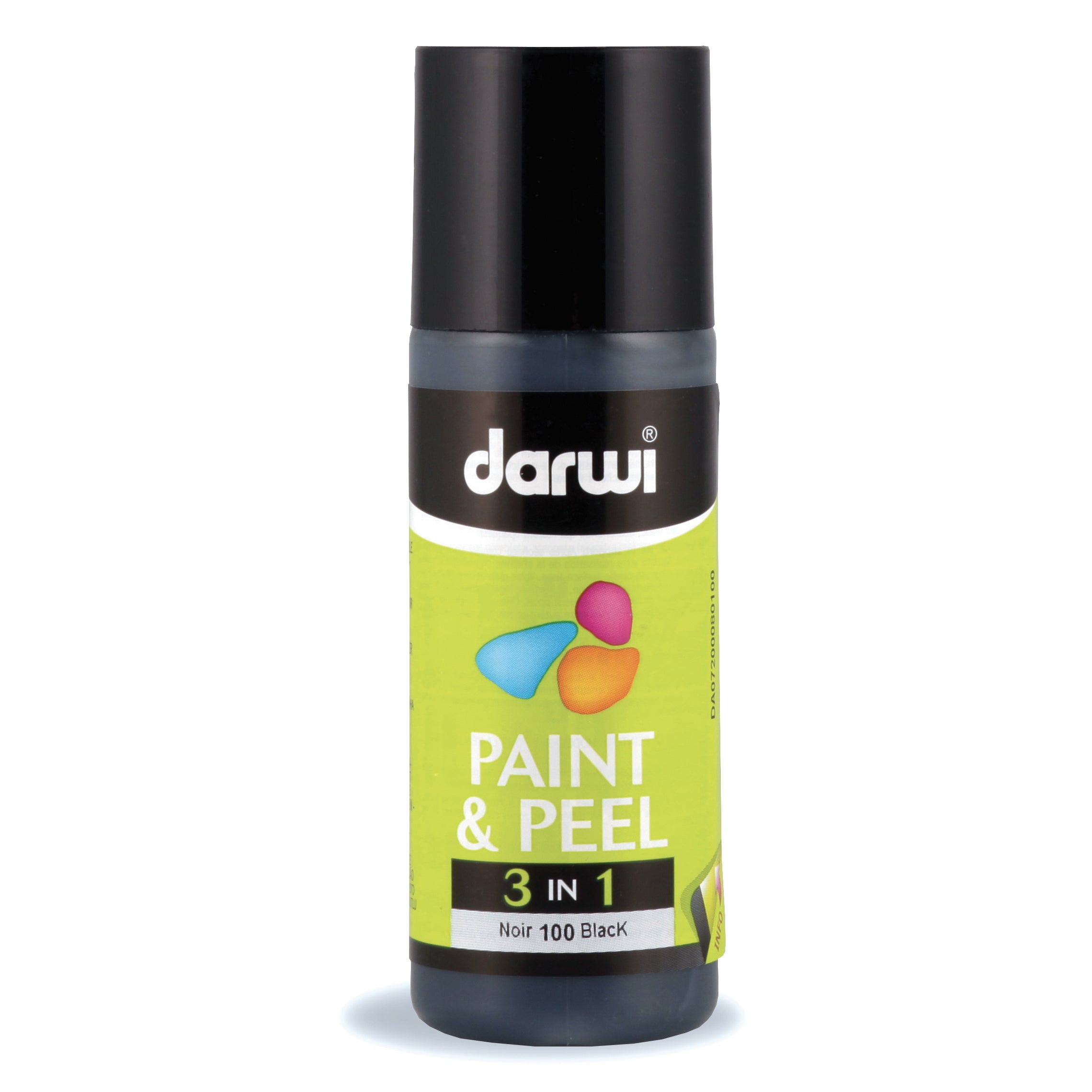 Barva za steklo, ki se odlepi DARWI Paint & Peel 3v1 80 ml – črna