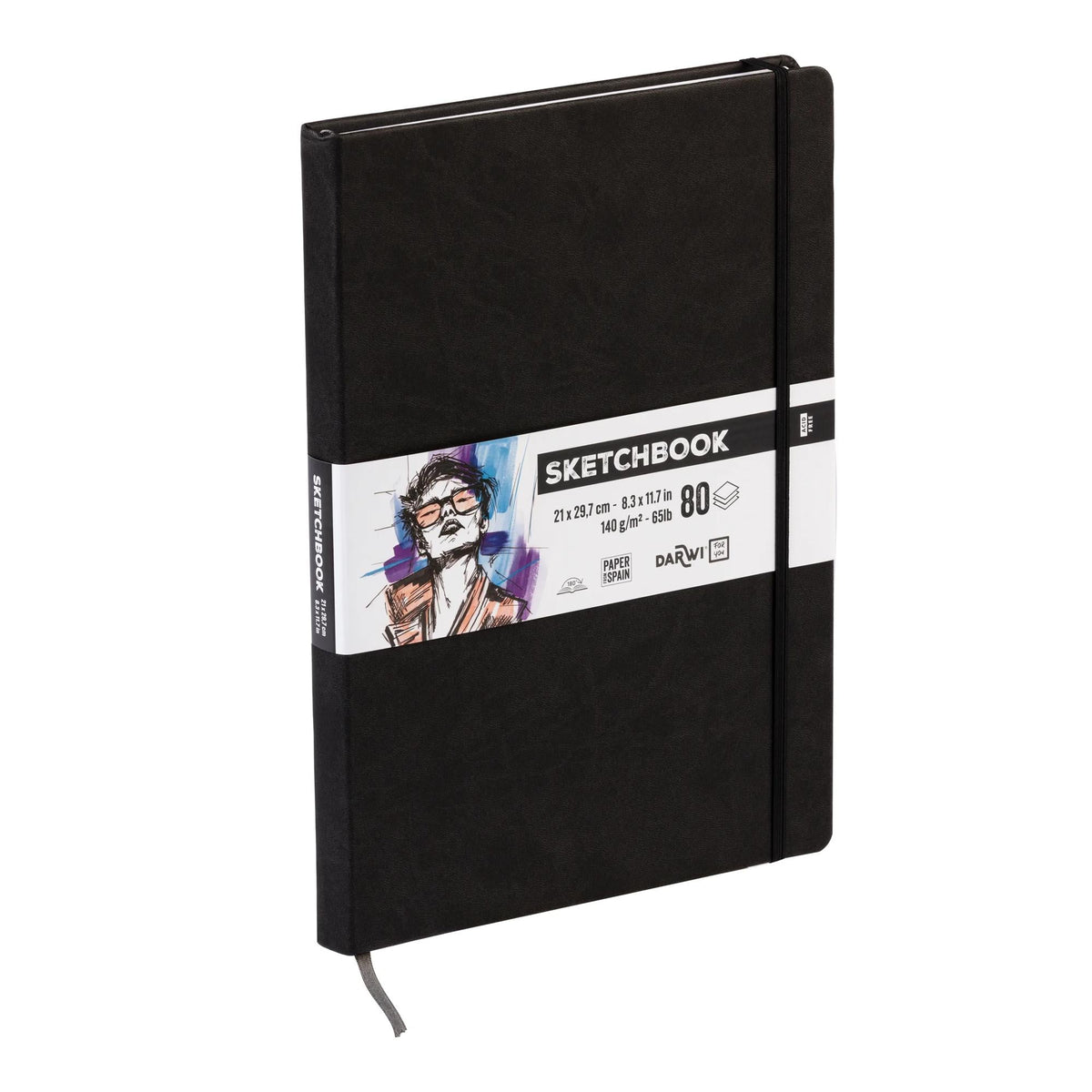 DARWI skicirni blok Black A4 140 g 80L