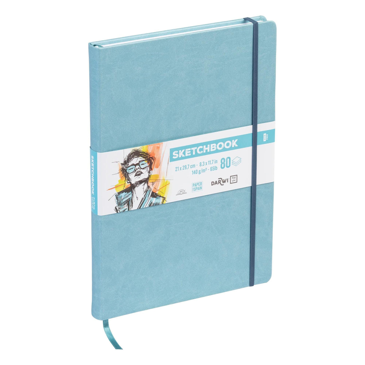 DARWI skicirni blok Soft Blue A4 140 g/m² 80 listov