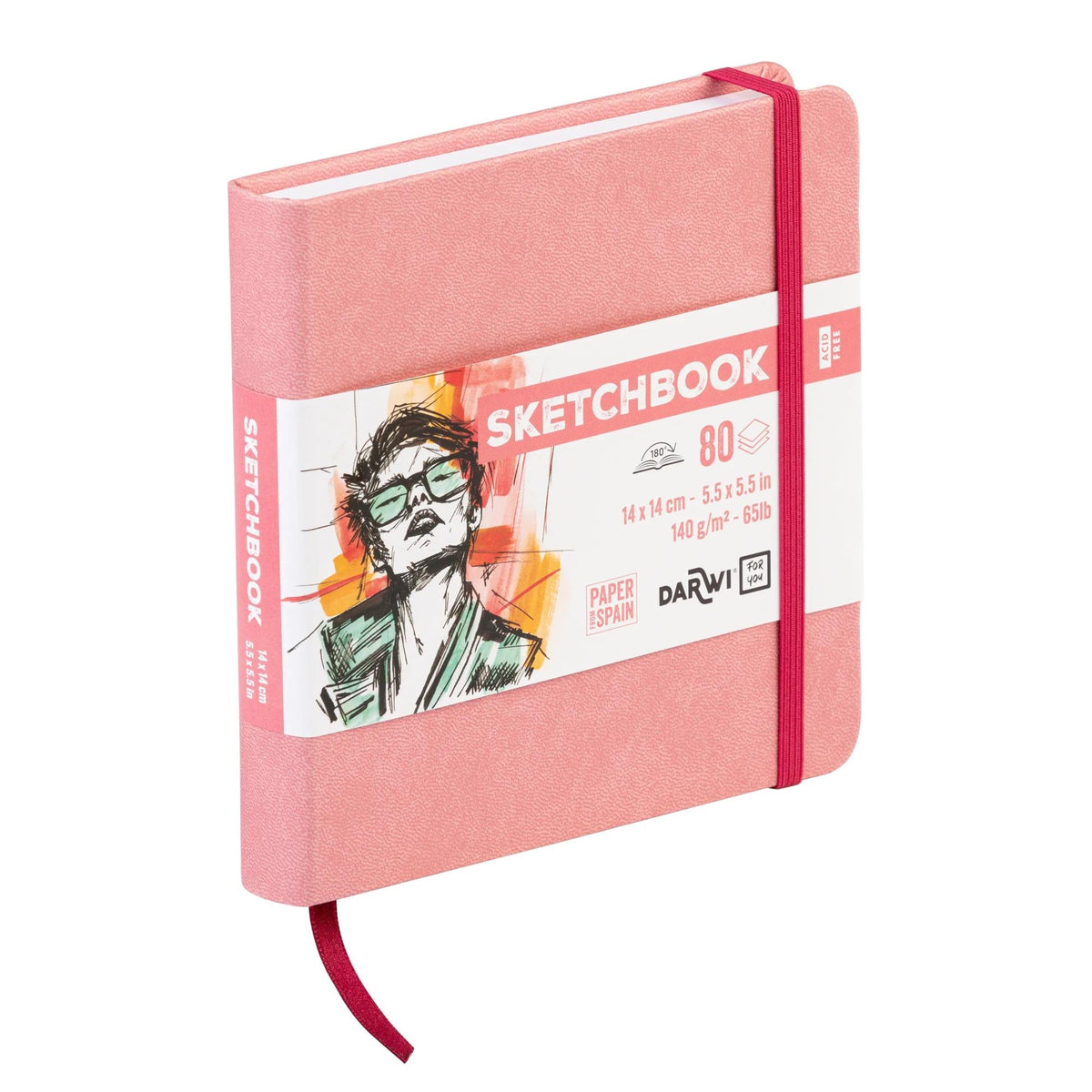 DARWI skicirni blok Soft Pink 14 x 14 cm 140 g 80L