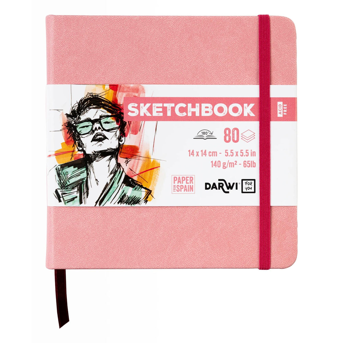 DARWI skicirni blok Soft Pink 14 x 14 cm 140 g 80L