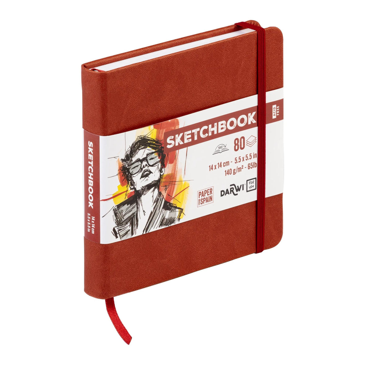 DARWI skicirni blok Terracotta 14 x 14 cm, 140 g/m², 80 listov