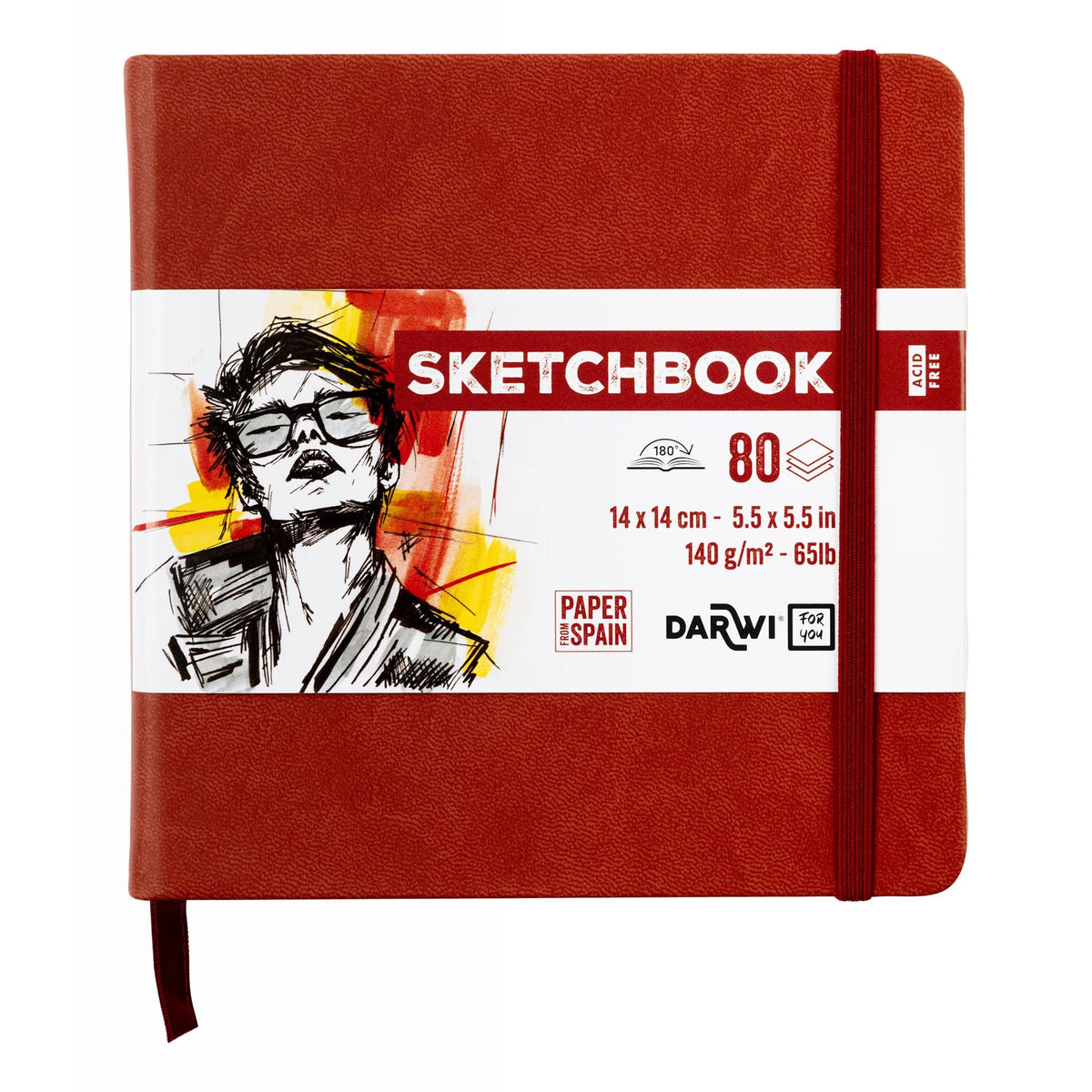 DARWI skicirni blok Terracotta 14 x 14 cm, 140 g/m², 80 listov