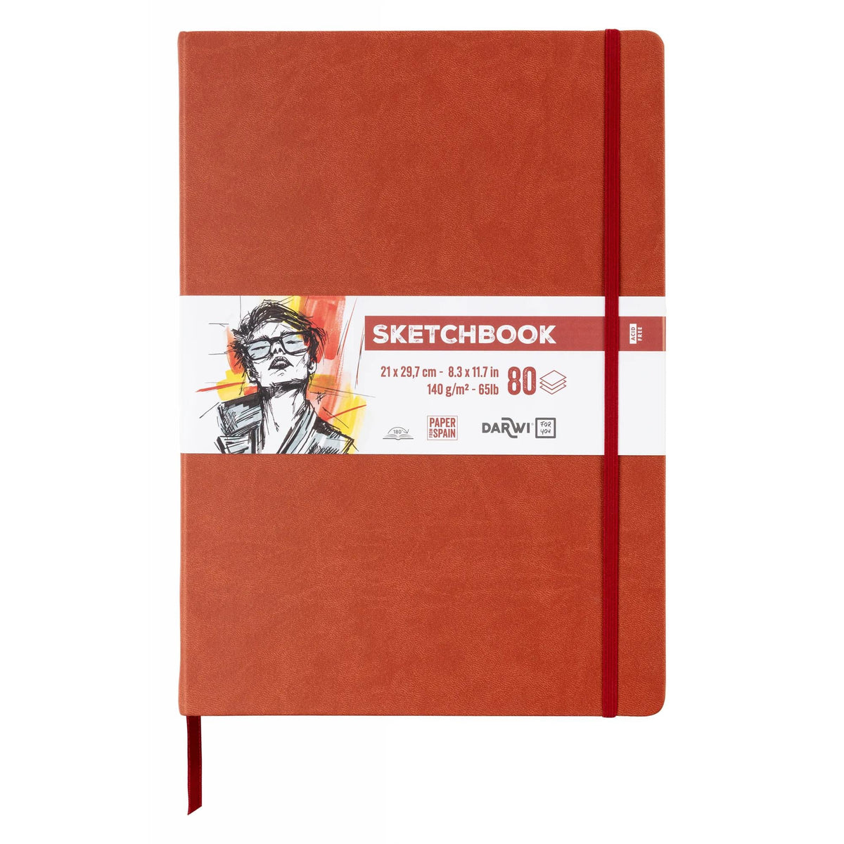 DARWI skicirni blok Terracotta A4 140 g 80L