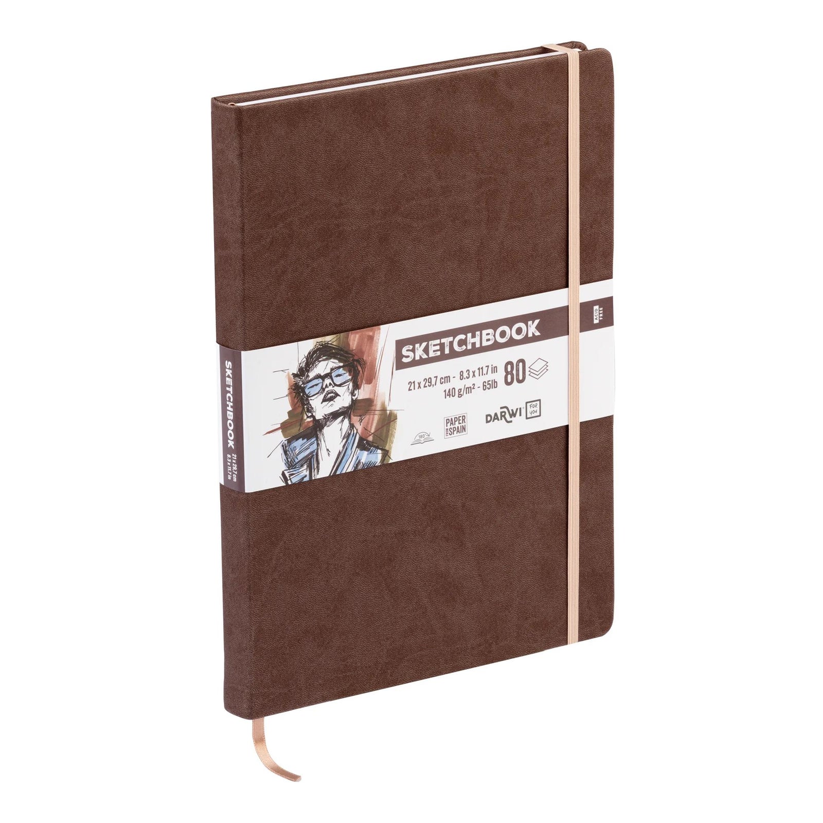 Skicirka DARWI Brown A4 140 g/m² 80 listov