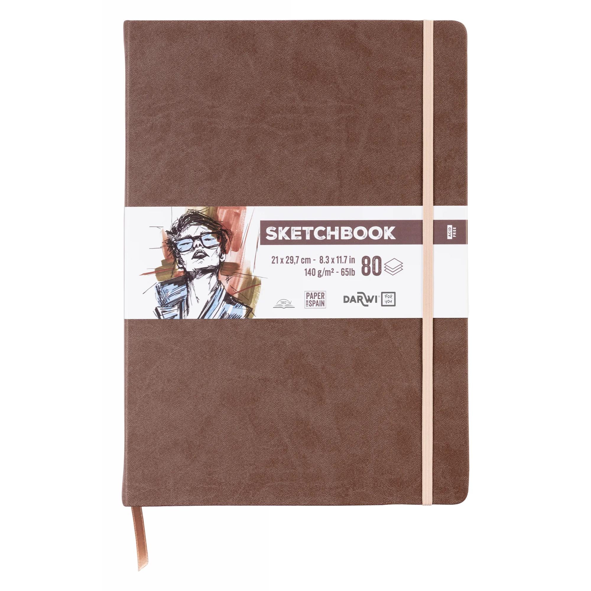 Skicirka DARWI Brown A4 140 g/m² 80 listov