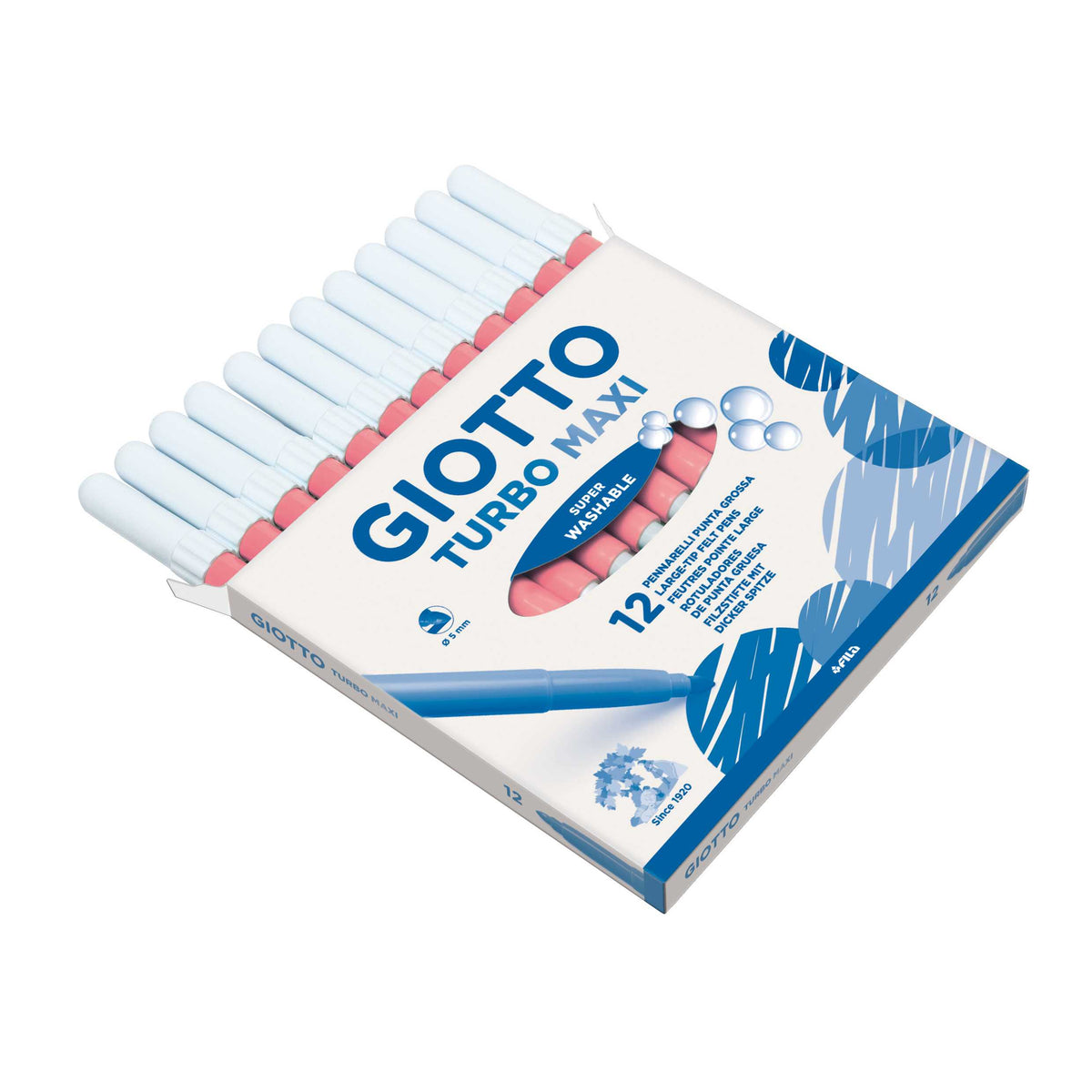 Debele pralne flomastri GIOTTO Turbo Maxi 5 mm – roza
