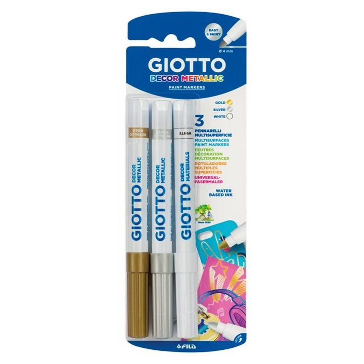Dekorativni flomastri Giotto Decor Metallic 3 kosi