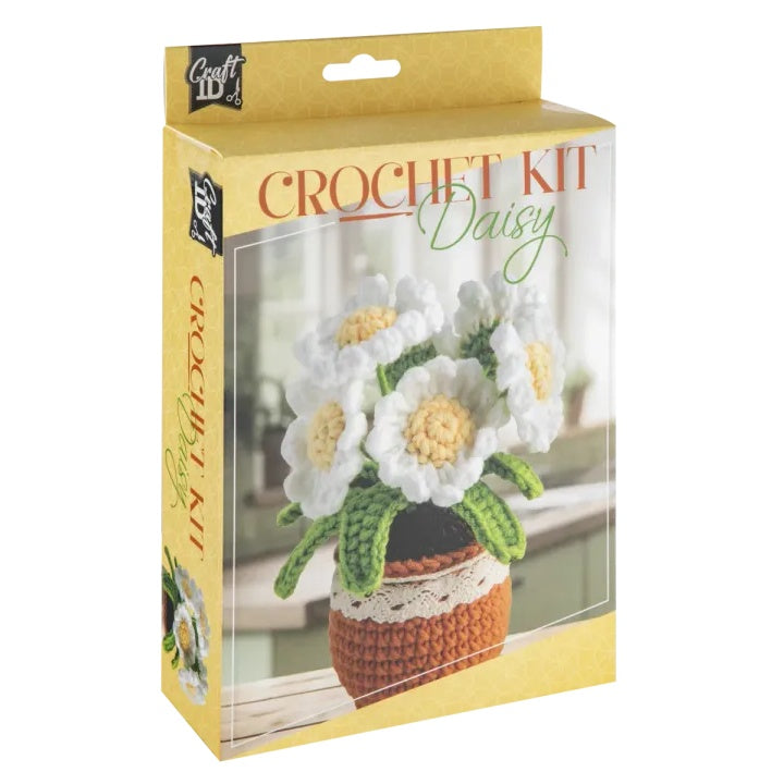 DIY Kvačkanje kit cvetlični lonec marjetice