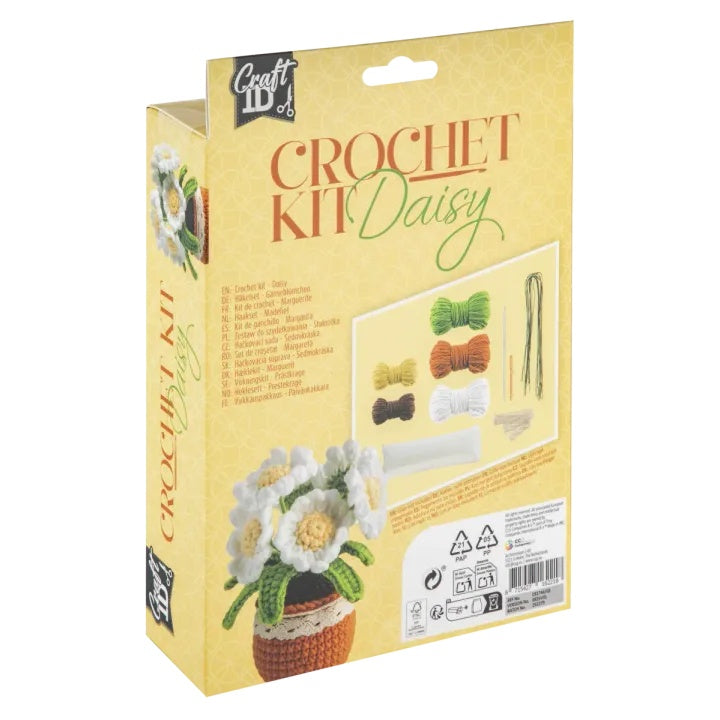 DIY Kvačkanje kit cvetlični lonec marjetice – pogled 2