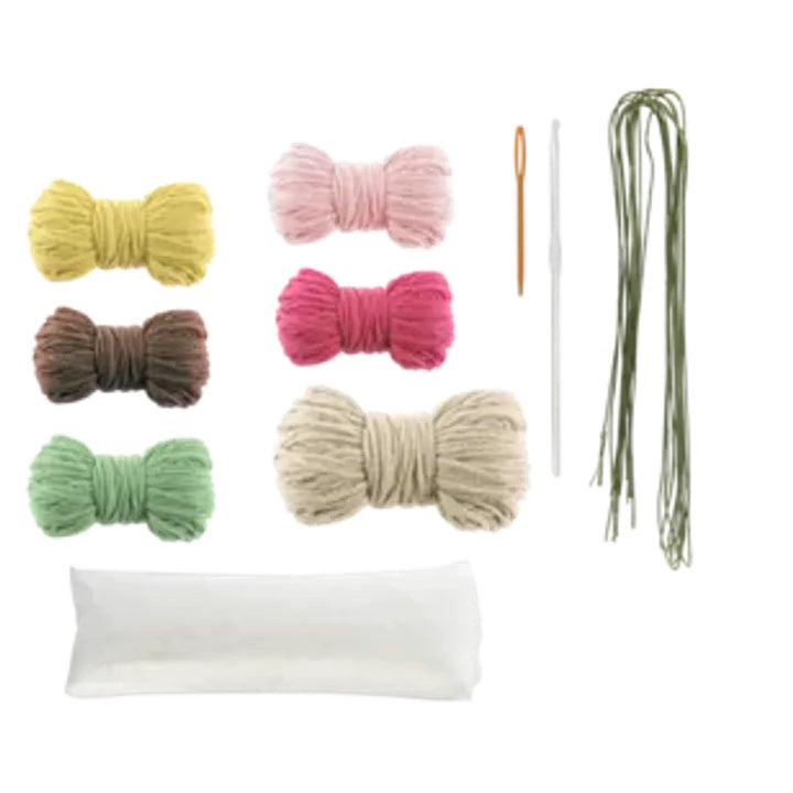 DIY Kvačkanje kit cvetlični lonec roza cvetje – pogled 2