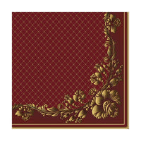 Eko serviete za decoupage Gold Frame and Net on Crimson - 1 kos