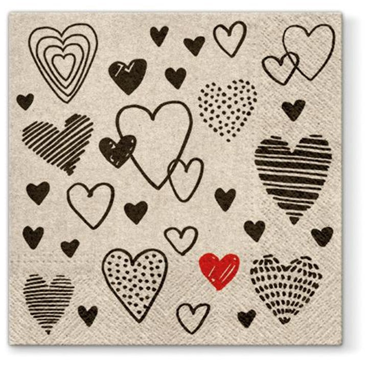 Eko serviete za decoupage Heart - 1 kos