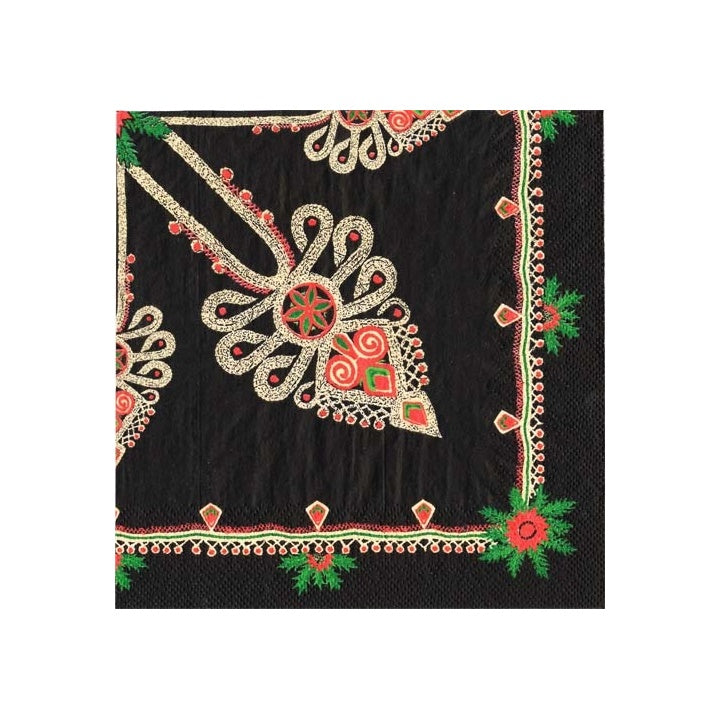 Eko serviete za decoupage Parzenica Pattern Black - 1 kos