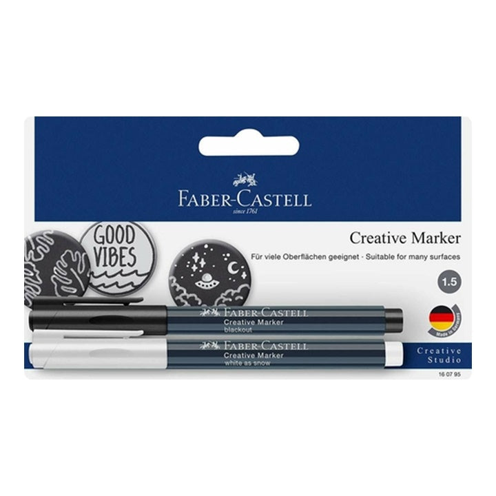 Faber Castell ustvarjalni markerji beli/črni