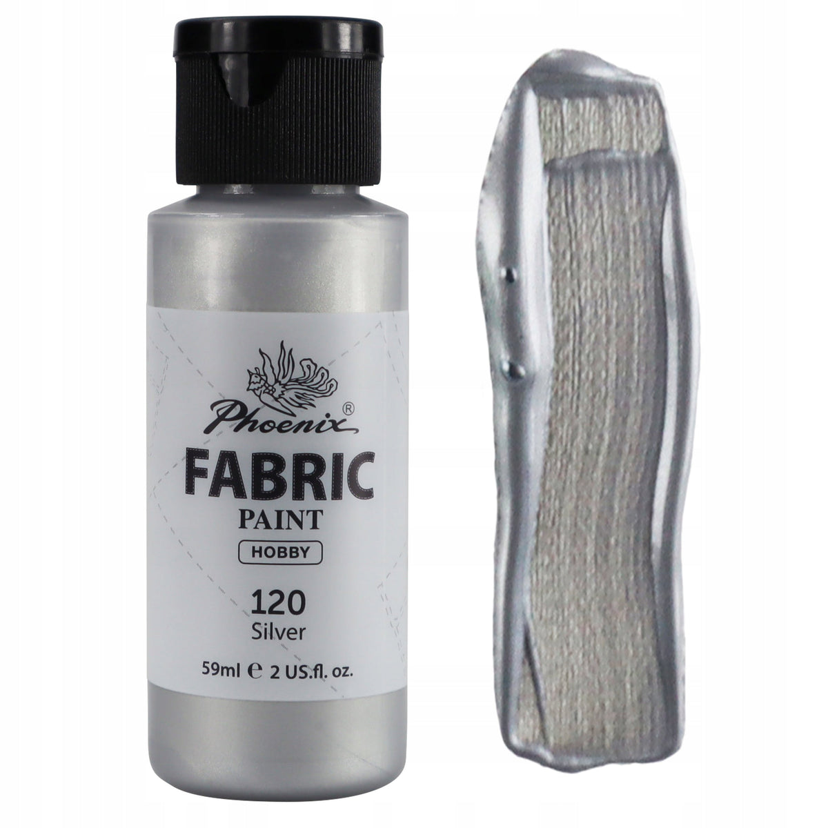 Farba na tekstil Phoenix 59 ml 120 srebrna