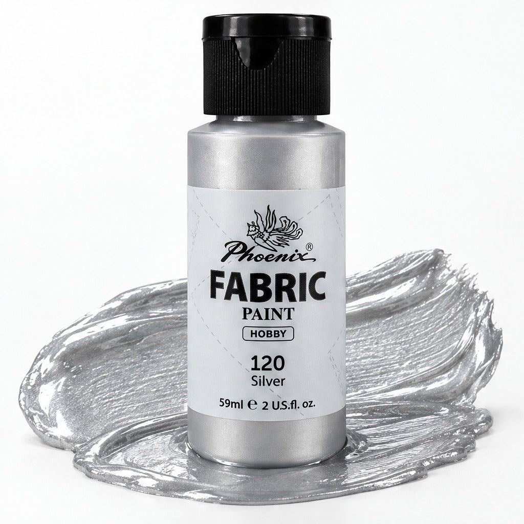 Farba na tekstil Phoenix 59 ml 120 srebrna