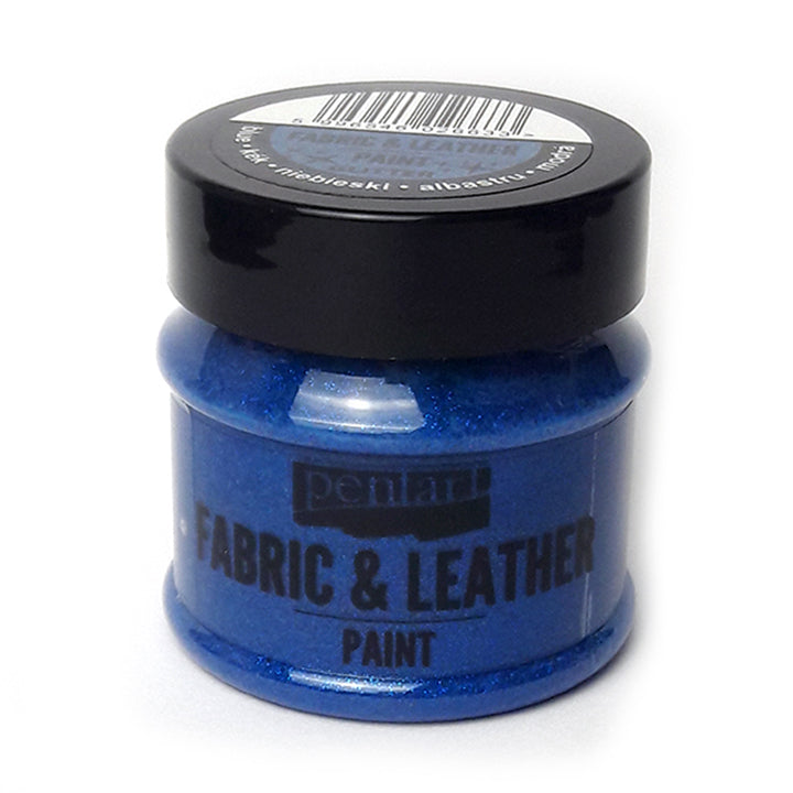 Barva za tekstil in usnje Pentart 50 ml – Glittering modra