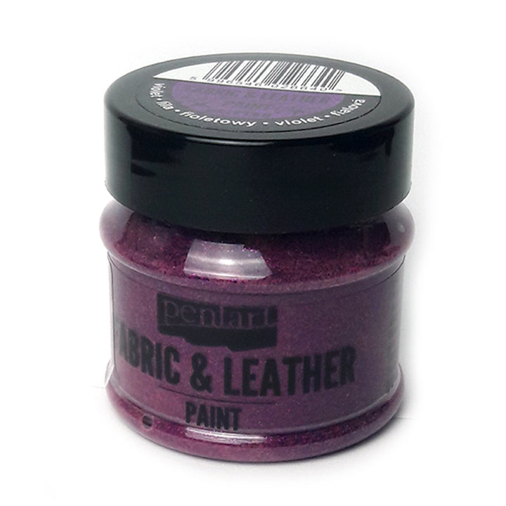 Barva za tekstil in usnje Pentart 50 ml – Glittering purpurna