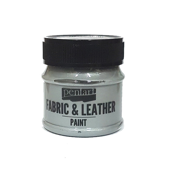 Barva za tekstil in usnje Pentart 50 ml – srebrna