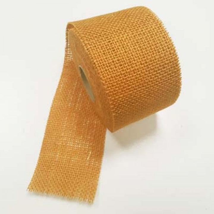 Barvni trak iz jute 7cm x 10 m – gold