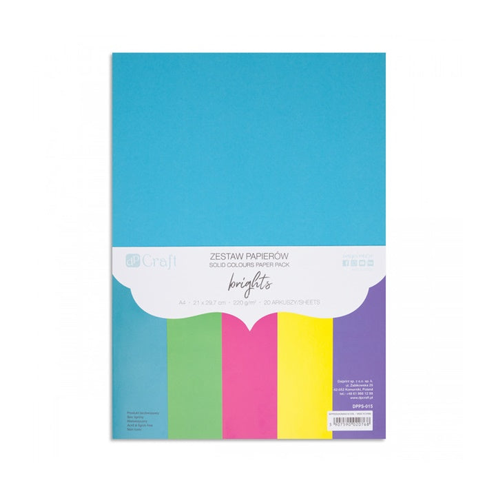 Barvni papir DP Craft - komplet 20 kosov – brights