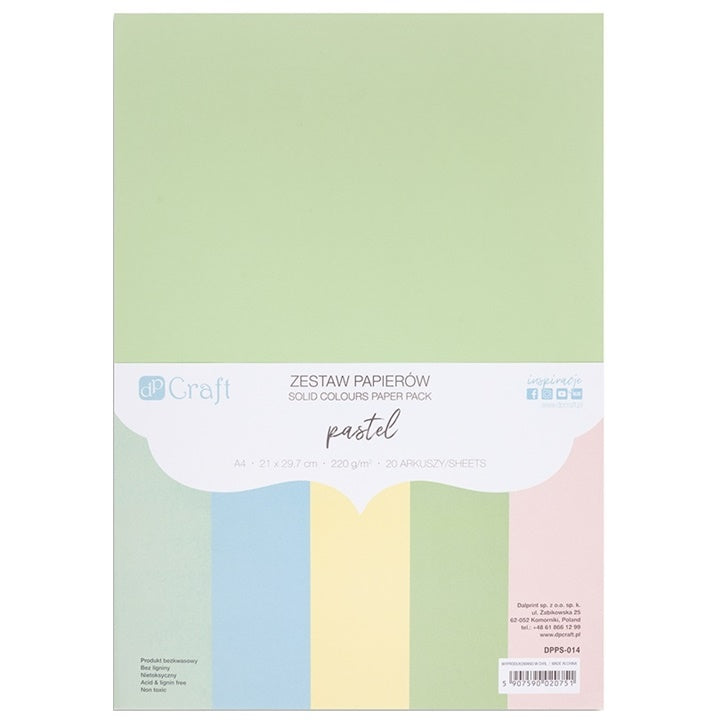 Barvni papir DP Craft - komplet 20 kosov – pastel