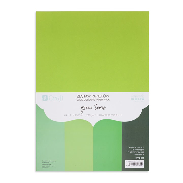 Barvni papir DP Craft - komplet 20 kosov – green tones