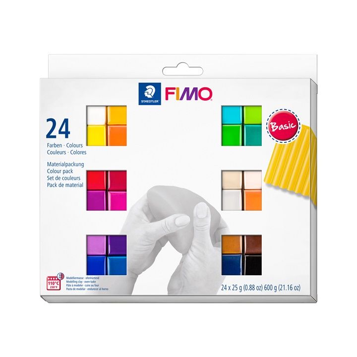 FIMO komplet mehke polimerne gline osnovnih barv 24x25g