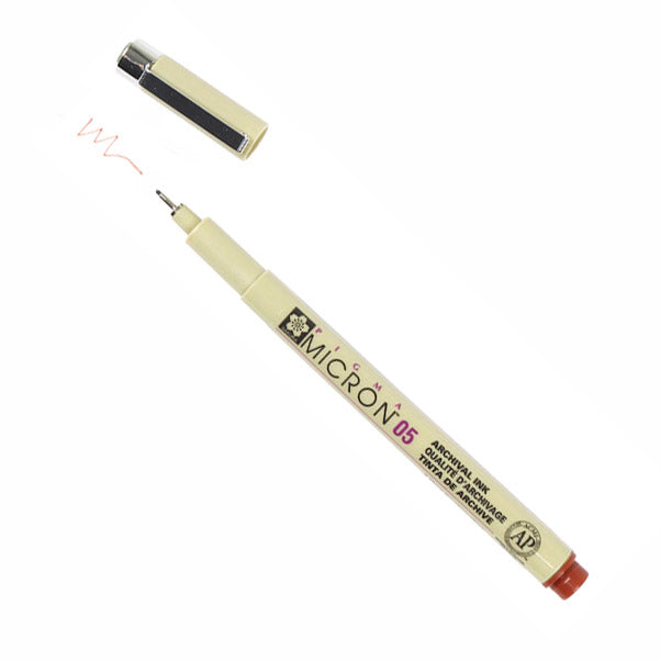 Flomaster za tehnično risanje SAKURA Pigma Micron BROWN | izberite dbelino – pogled 3