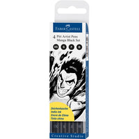 Flomastri Art Pen PITT Manga Black - set Etui 4kom [B-F- S- XS]