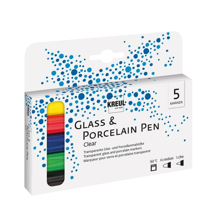 Flomastri za porcelan in steklo Hobby Line - set 5 kosov