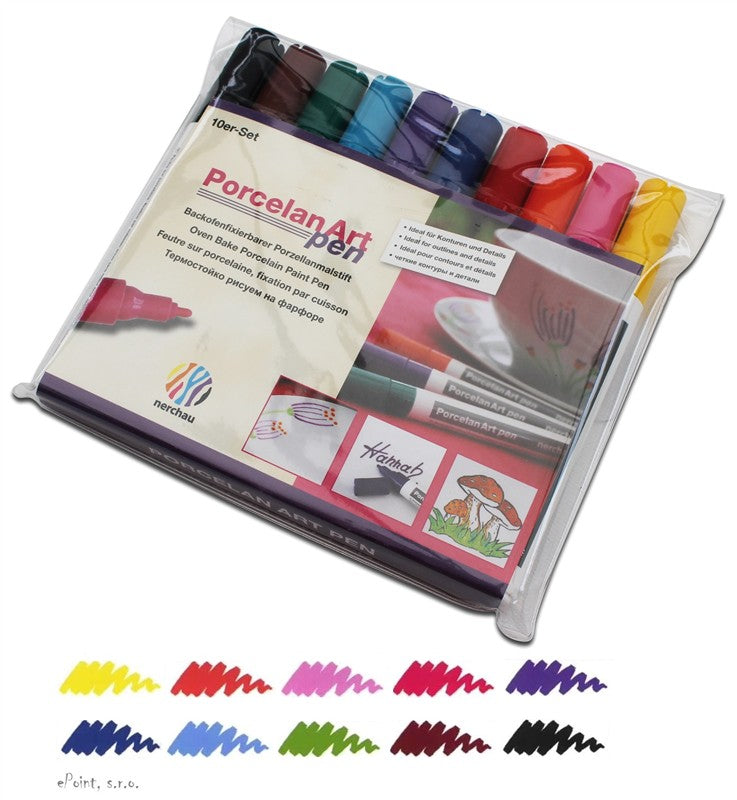 Flomastri za porcelan - set 10 ks