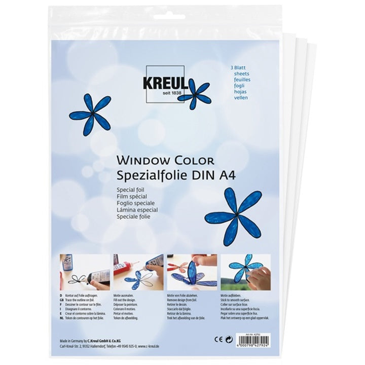 Folija za barve za steklo - 3 listi A4