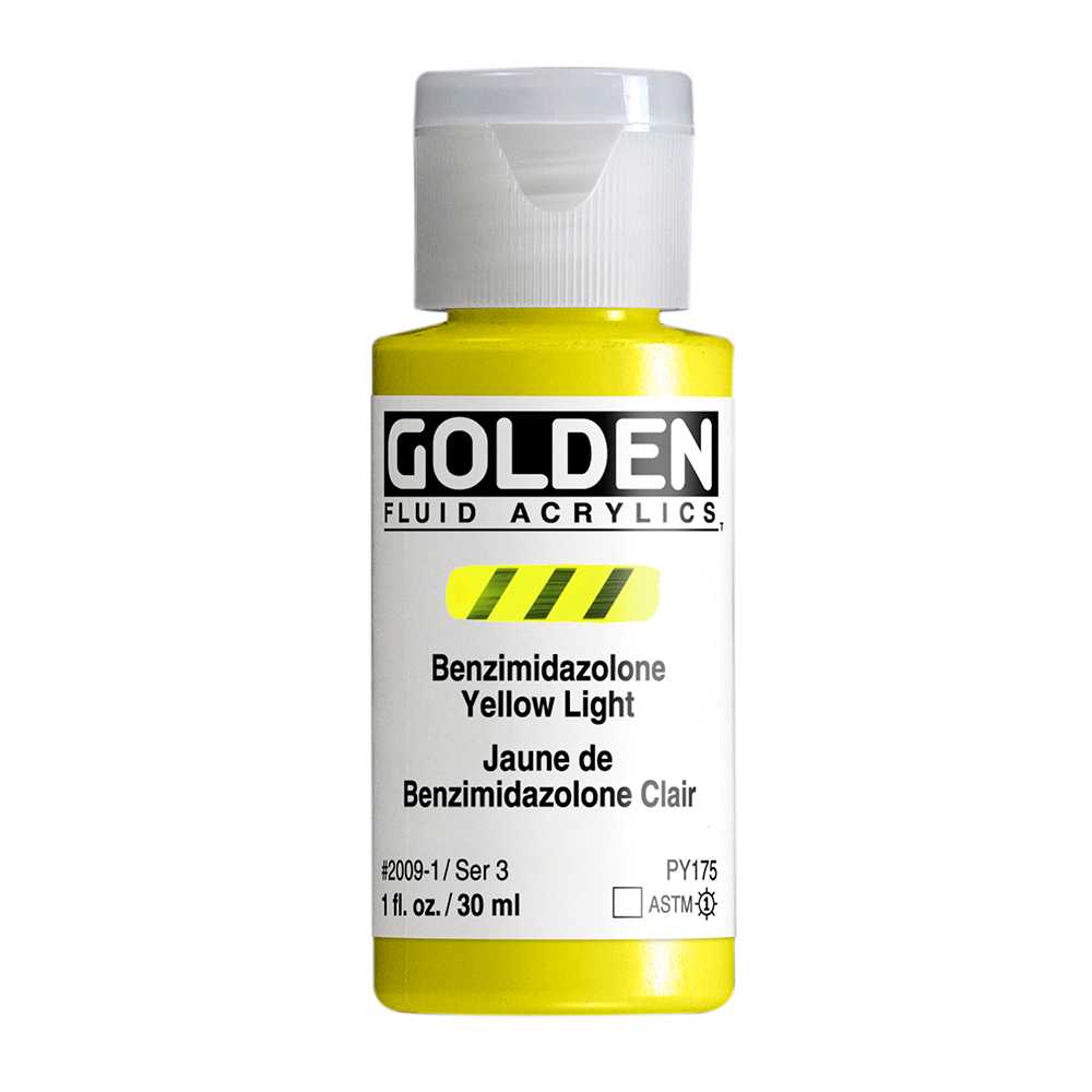 GOLDEN Tekoča akrilna barva 30 ml – Benzimidazolone Yellow Light