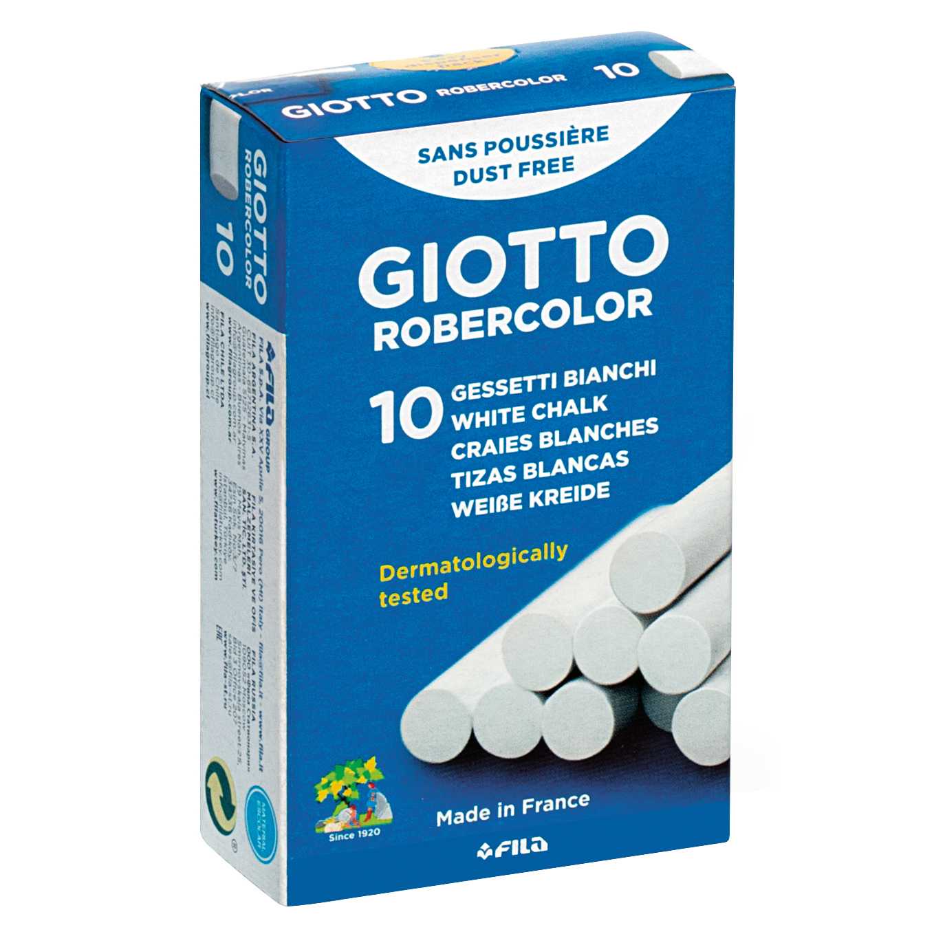 Bela kreda brez prahu GIOTTO Robercolor 10 kosov