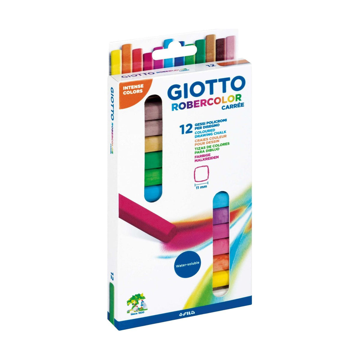 GIOTTO Robercolor Carré brezprašne krede oglate barvne 12 kosov