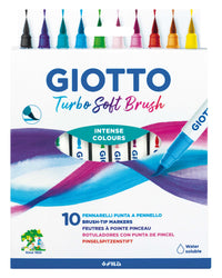 Čopičasti flomastri GIOTTO Turbo Soft Brush - 10 kosov