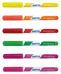 Čopičasti flomastri GIOTTO Turbo Soft Brush Fluo 6 kosov