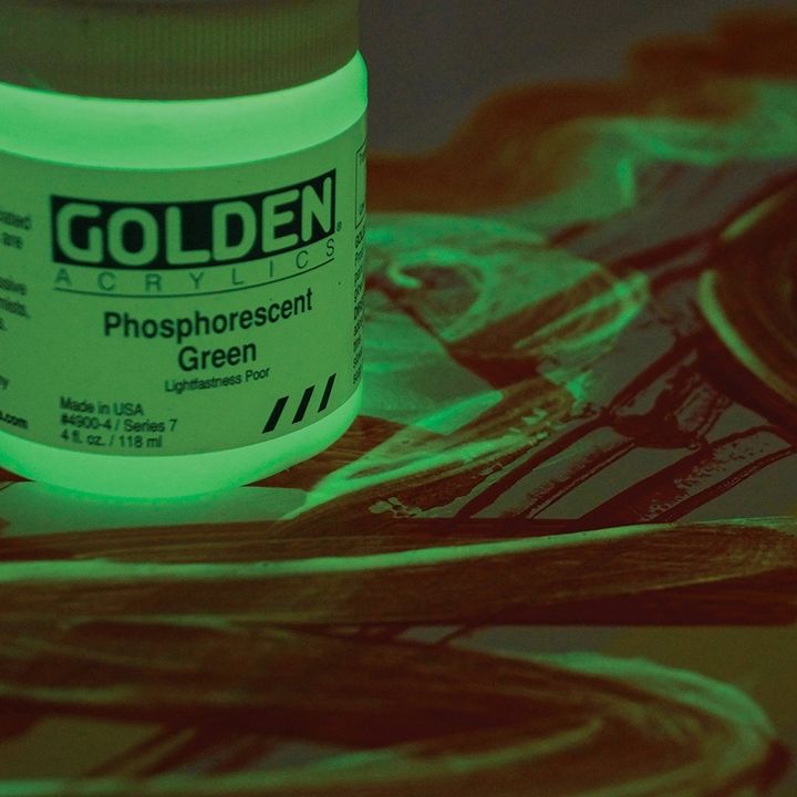 GOLDEN Težka fosforescenčna akrilna barva | Različne barve – pogled 2