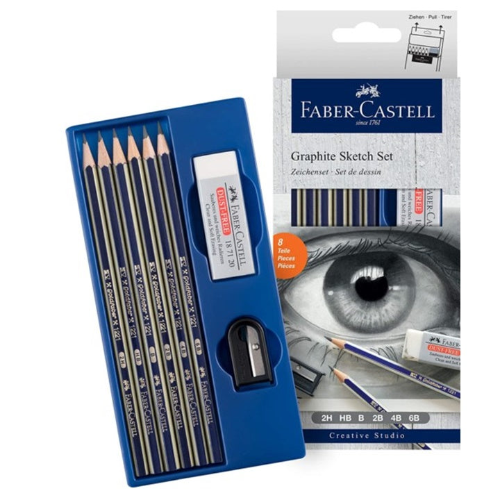 Grafitni komplet za skiciranje Faber-Castell - 8 kosov