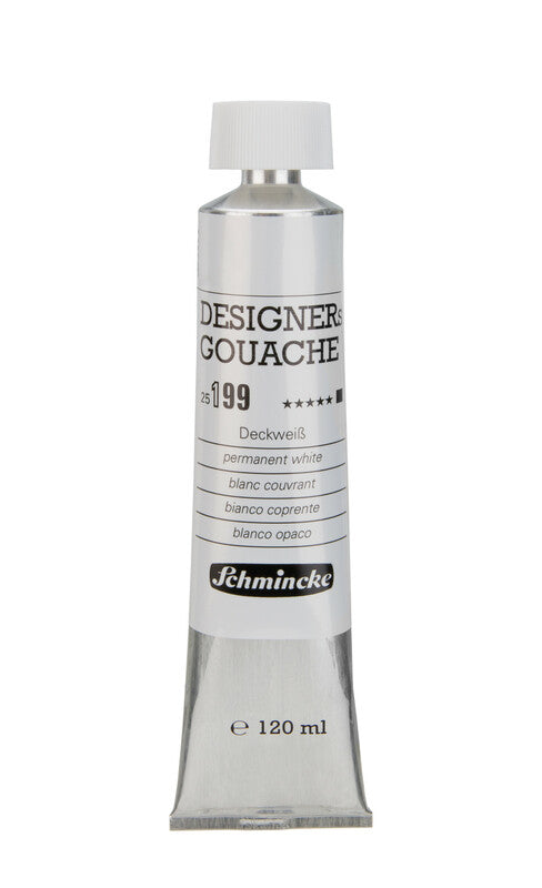 Gvaš barva Schmincke Designers Gouache 120 ml – 199 Prekrivna bela