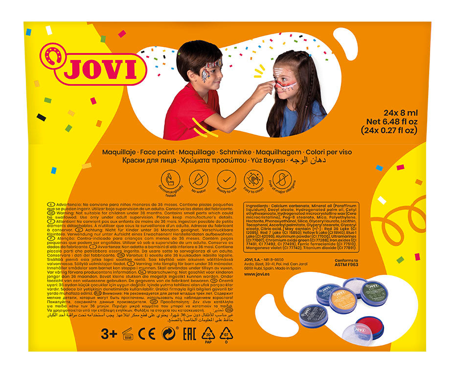 JOVI barve za obraz v stojalu 24 x 8 ml