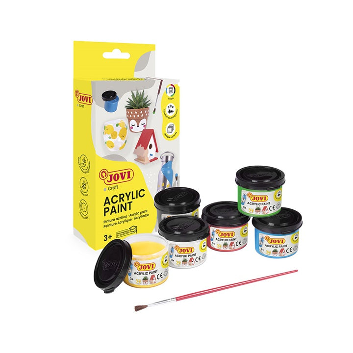 JOVI komplet akrilnih barv 6x35 ml + čopič