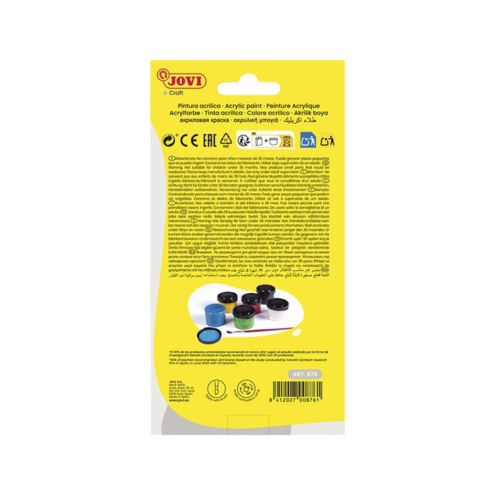 JOVI komplet akrilnih barv 6x35 ml + čopič – pogled 4