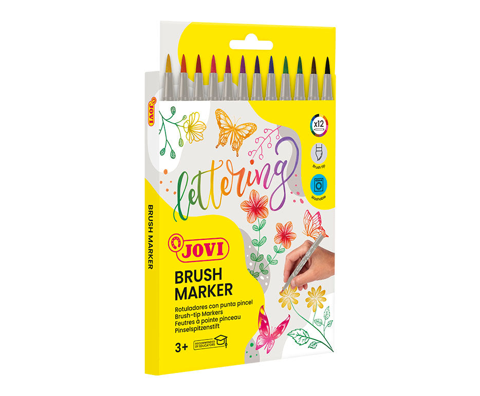 JOVI Lettering akvarelni flomastri s čopičasto konico 12 kosov