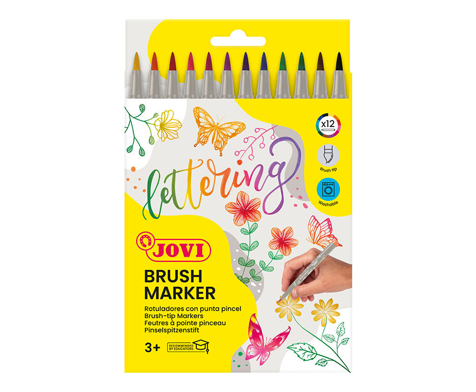 JOVI Lettering akvarelni flomastri s čopičasto konico 12 kosov
